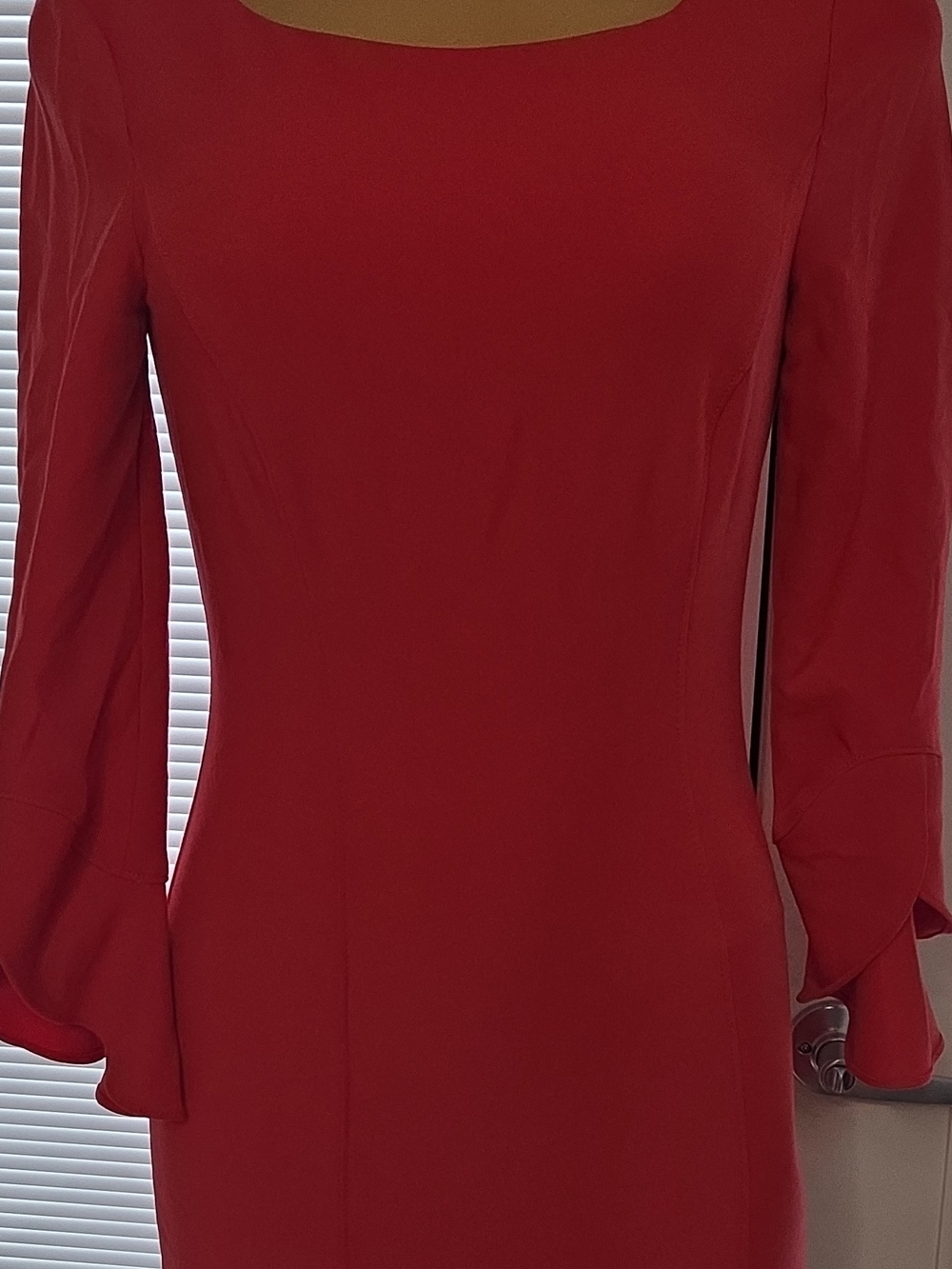 White House Black Market Crimson Long-Sleeve Sheath Dress